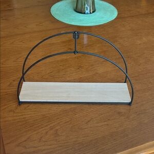 Black Metal and Wood Shelf